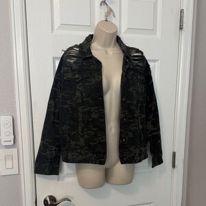 Waimea distressed camouflage print jacket new with tags.